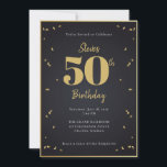 Midnight Gold Milestone Invitation Einladung<br><div class="desc">This Midnight Gold Milestone Invitation is an elegant celebration with confetti and fireworks. Ideal for milestone parties and retirement send-offs. You can personalize many elements,  such as the milestone number,  the honoree's name,  and the event details. Most elements can be removed or rearranged to suit your preferences. Enjoy!</div>