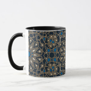Midnight & Gold Royal Islamisches Geometrisches Mo Tasse