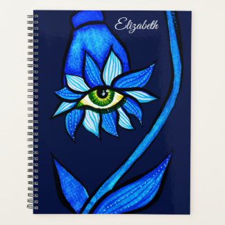 Midnight Gothic Eye Flower - Dark Blue Botanical Planer