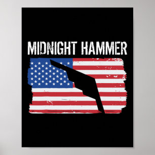 Midnight Hammer B-2 Stealth Jet Operation USA-Flag Poster