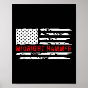 Midnight Hammer B-2 Stealth Jet USA-Flagge Poster