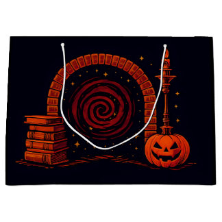 Midnight Hearth Mittelalterlich-Orange und Schwarz Große Geschenktüte