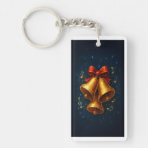 Midnight Jingle: Holiday Keychain with Golden Glow