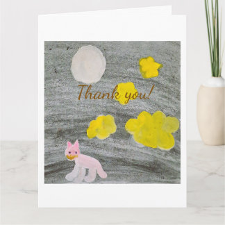 Midnight Kitty Adventure Thank You Card Dankeskarte