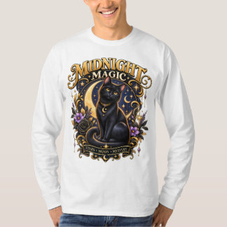 Midnight Magic Schwarzes Katzen T-Shirt |