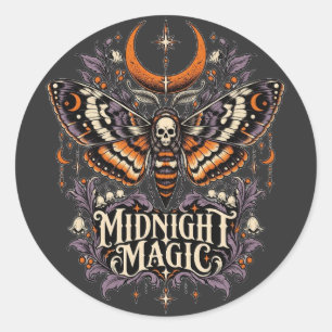 Midnight Magic Totenkopfschwärmer Runder Aufkleber