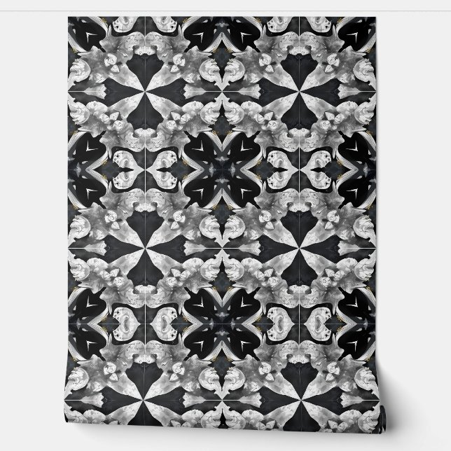 Midnight Marble Mandala: Luxe Geometric Tapete (Abrollen)