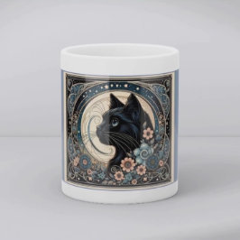 Midnight Muse in a Petaled Moon Frame Tasse