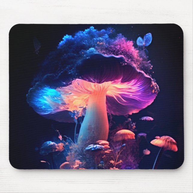 Midnight Mushrooms Dreamscape Mouse Pad Mousepad (Vorne)