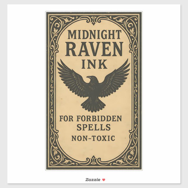 Midnight Raven Tinte - Halloween Apotheke Etikett (Blatt)