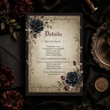 Midnight Rose Gothic Details Beilagekarte