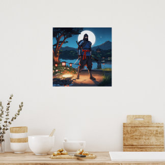 Midnight Shinobi: Mondlicht-Ninja-Krieger Japan Poster