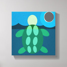 Midnight swim turtle on canvas leinwanddruck