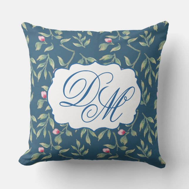 Midnight Teal Wedding Keepsake Throw Pillow Kissen (Vorderseite)