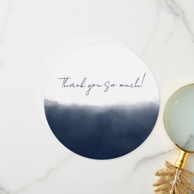 Midnight Watercolor Dankeskarte (Vorderseite/Rückseite Beispiel)