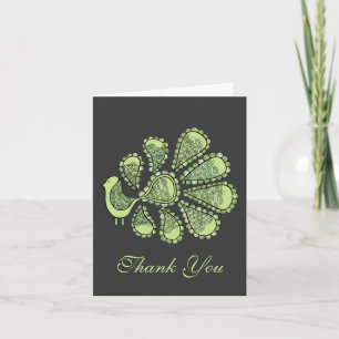 Midori-Limonen-Pfau-Hochzeit-Dankeschön-Notizkarte Dankeskarte