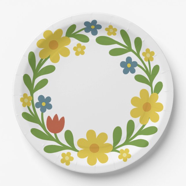 Midsommar - Traditionelle schwedische Sommersonnen Pappteller (Vorderseite)