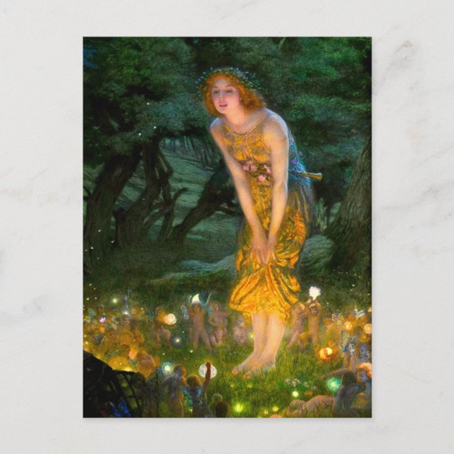 MidSummer Eve Edward Robert Hughes Postkarte (Vorderseite)