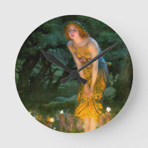MidSummer Eve Edward Robert Hughes Runde Wanduhr