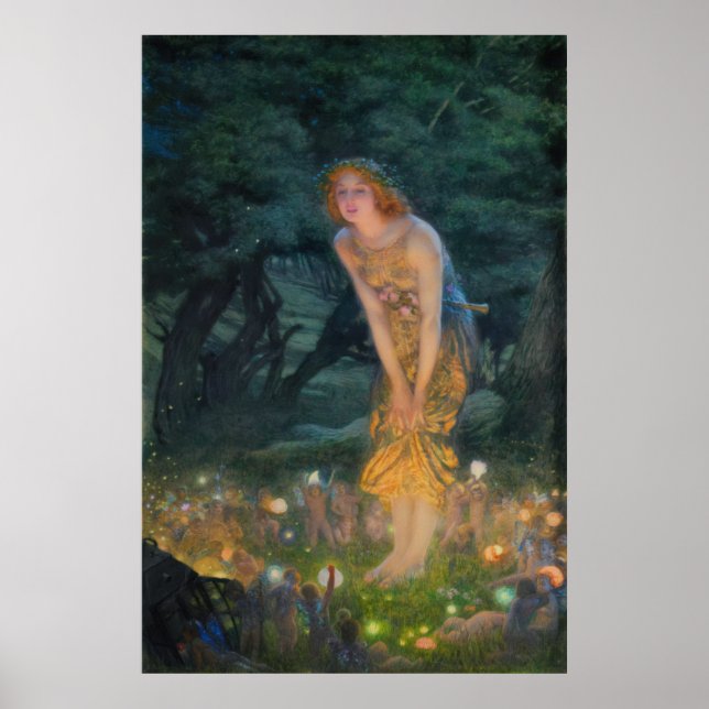 MidSummer Eve von Edward Robert Hughes Poster (Vorne)