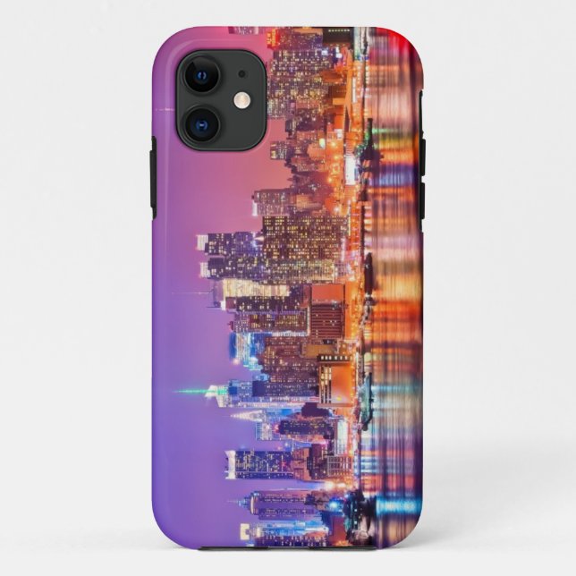 Midtown Manhattan nachts mit Reich Stae Case-Mate iPhone Hülle (Rückseite)