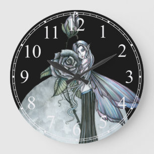 Miduacht-Rosen-Feenuhr für die Wand Große Wanduhr