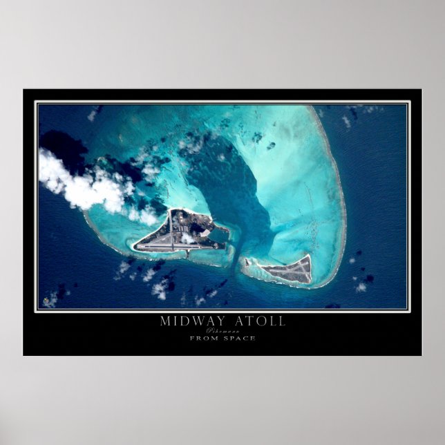 Midway Atoll Satellite Poster Map (Vorne)
