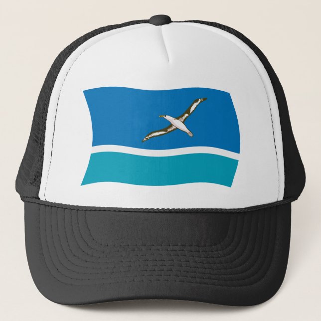 Midway Island Flag Hat Truckerkappe (Vorderseite)