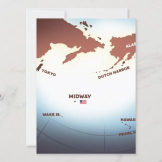 Midway Island Vintager Stil WW2-Karte