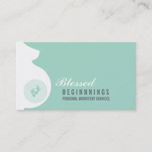 MIDWIFE BUSINESS CARD trächtige Bauchfüße Visitenkarte