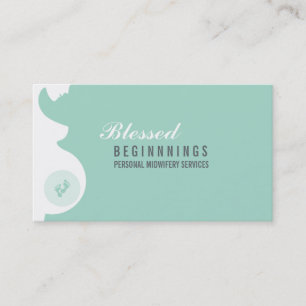 MIDWIFE BUSINESS CARD :: trächtige Bauchfüße Visitenkarte