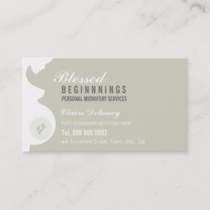 MIDWIFE BUSINESS CARD :: trächtige Bauchfüße Visitenkarte