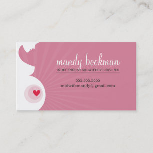 MIDWIFE DOULA CARD Rose, schwanger Visitenkarte