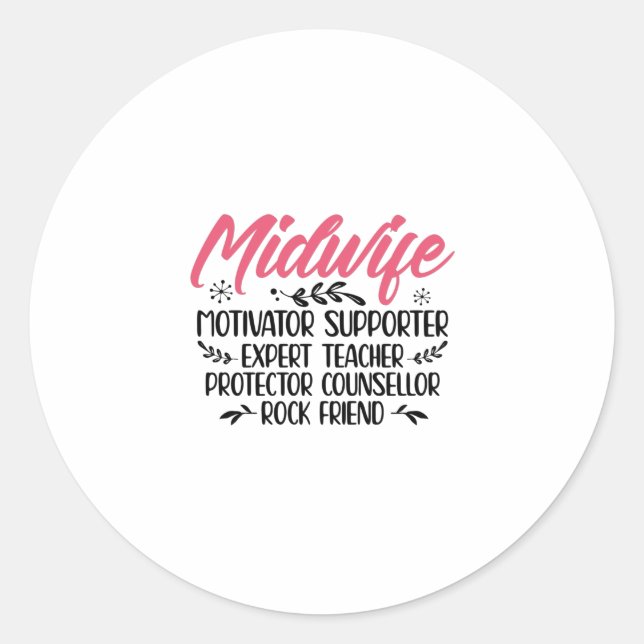 Midwives Gift Ideas | Midwife Obstetrician Doula Runder Aufkleber (Vorderseite)