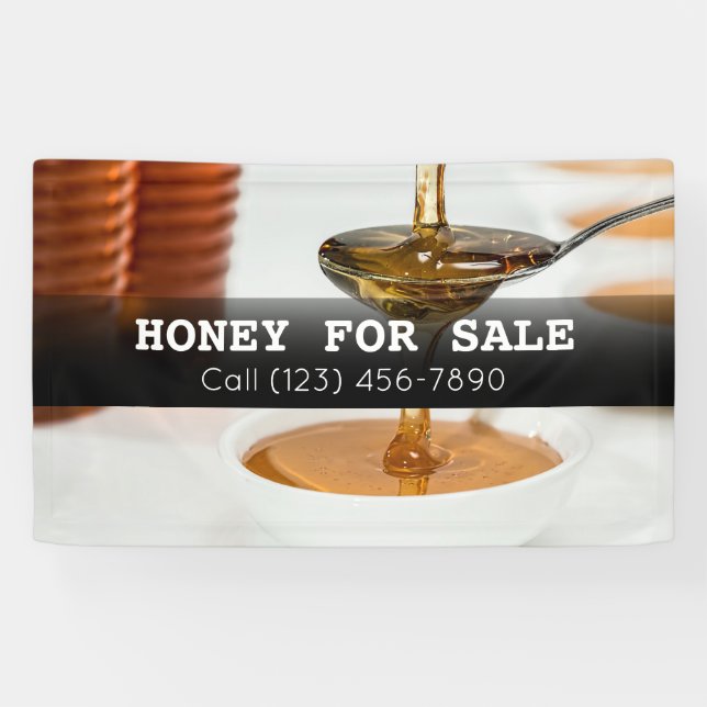 Miel à vendre Bannière commerciale Apiculture (Horizontal)