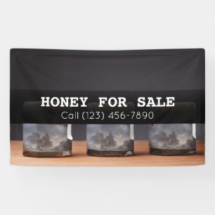Miel à vendre Bannière commerciale Apiculture