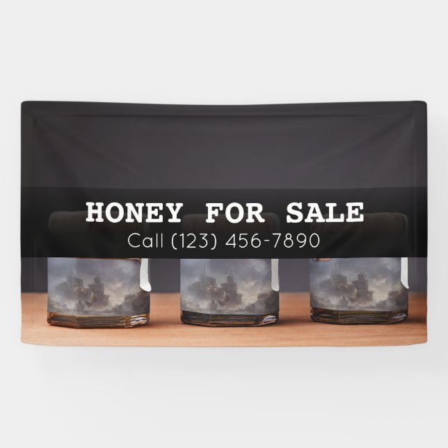 Miel à vendre Bannière commerciale Apiculture (Horizontal)
