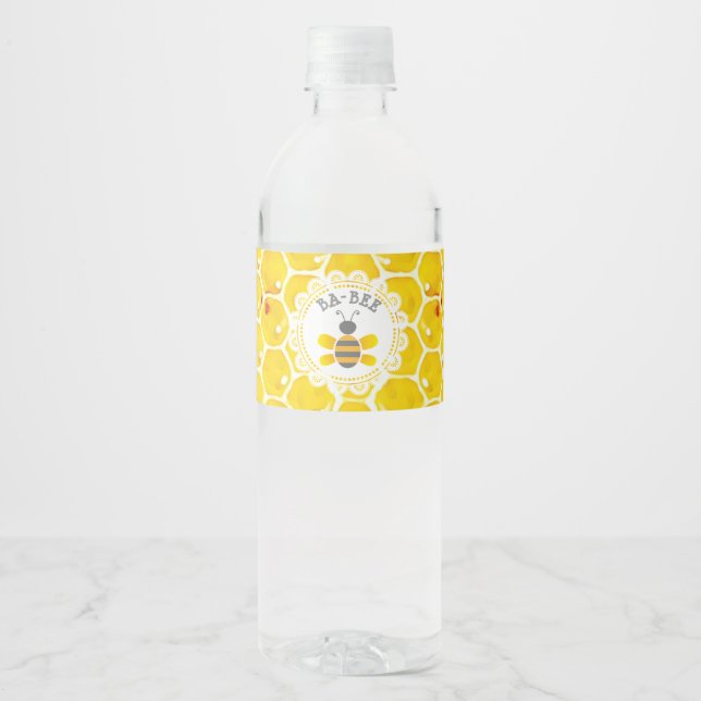 Miel Bee Baby shower bouteille d'eau Étiquettes (Devant)