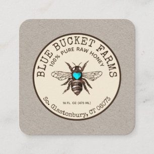 Miel Bee Beekeeper Kraft Carré Carte de visite