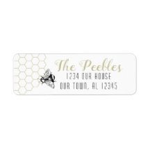 Miel doux Abeille Étiquettes de adresse personnali