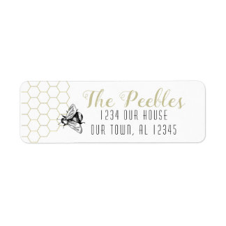 Miel doux Abeille Étiquettes de adresse personnali