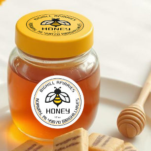Miel Étiquette Abeille Jaune Abeille Coordonnées