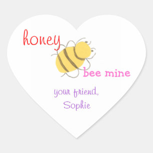 Miel être mon autocollant valentine personnalisé