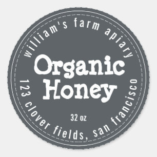 Miel Jar Étiquette Honeybee Apiary off-Black