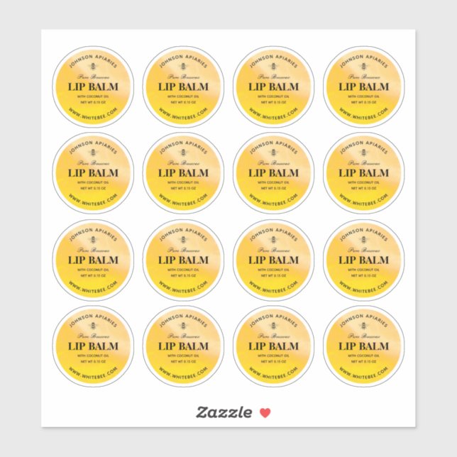 Miel rond Lip Beeswax Balm Étiquettes (Feuille)