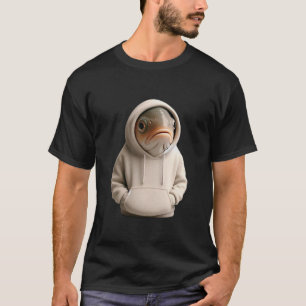 Miesepetriger Fisch mit Hoodie-Illustration T-Shirt
