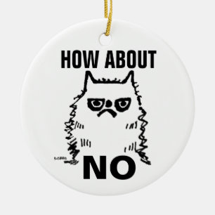 Miesepetriges Katzen-Weihnachtsschmuck-Fun, Wie wä Keramik Ornament