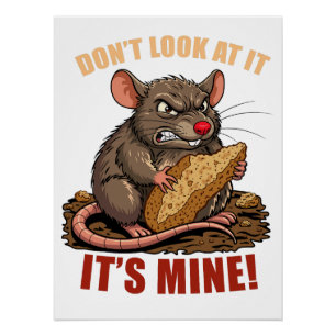 Miesepetriges Poster mit Brot für die lustige Küch