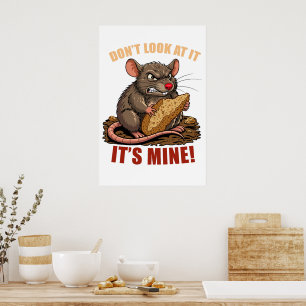 Miesepetriges Poster mit Brot für die lustige Küch