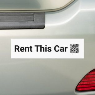 Miete Dieses Auto Füge App-Namen hinzu Schwarz-Wei Autoaufkleber